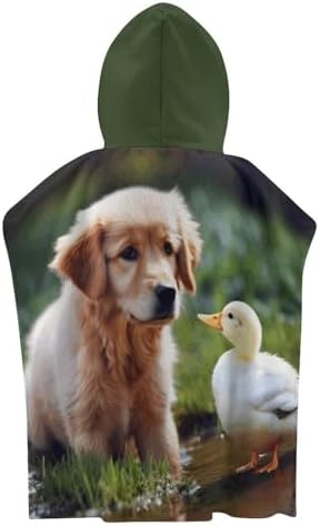 Dog And A Duck Kids Bath Towel with Hood
