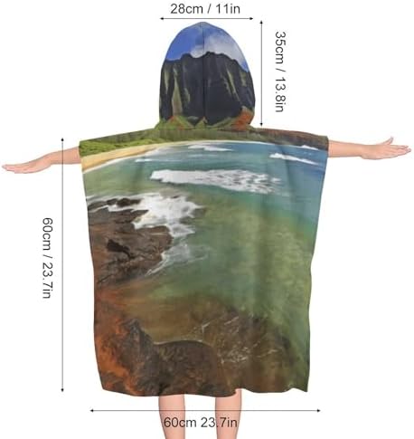 Kids Bath Towel with Hawaii Seashore Print