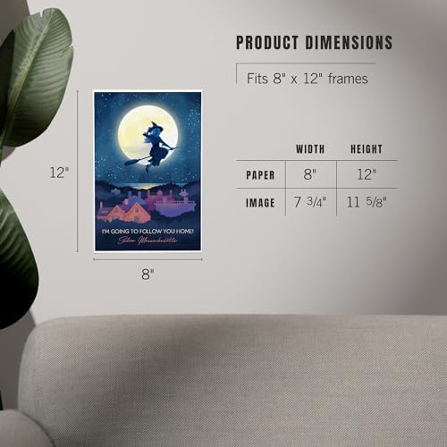 Lantern Press 8x12 Art Print Salem Witch Night Sky