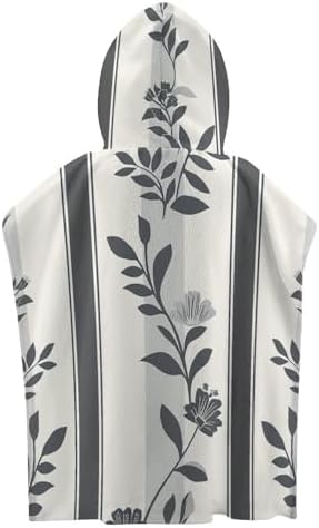 Kids Hooded Bath Towel with Gray Pattern