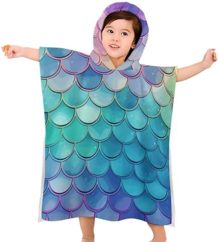 Kids Hooded Bath Towel Mermaid Print