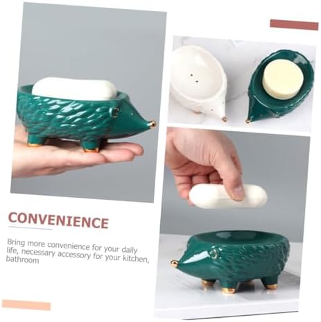 ABOOFAN Cartoon Hedgehog Soap Holder Ceramic Tray