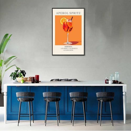 Vintage Cocktail Poster Framed 12x16in Wall Art