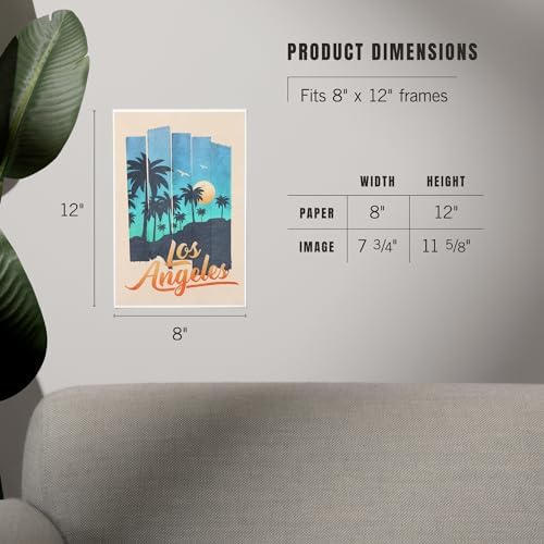 Lantern Press 8x12 Art Print Los Angeles Palm Tree