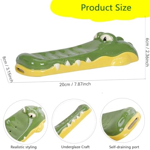 UAYBABU Crocodile Soap Dish Self-Draining Kitchen Sink Organizer