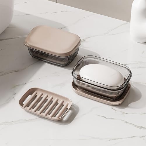 Leakproof Travel Soap Case with Lid and Drainage Tray