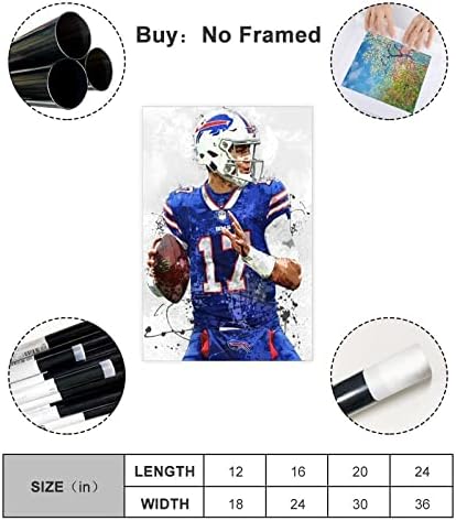 Josh Allen Poster Canvas 12x18 Inch