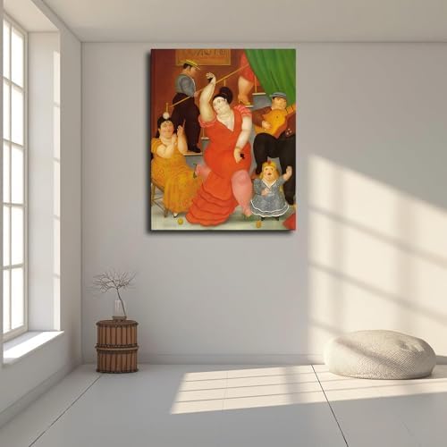 Flamenco Dance Poster by Fernando Botero 24x32 Inch Unframed Canvas Art