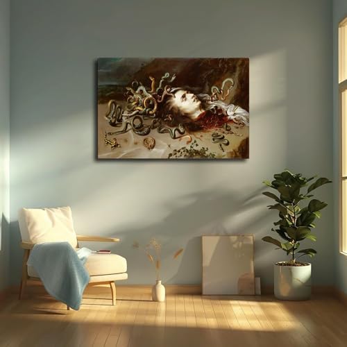 Head of Medusa Poster Canvas Wall Art Print Framed 12x18inch