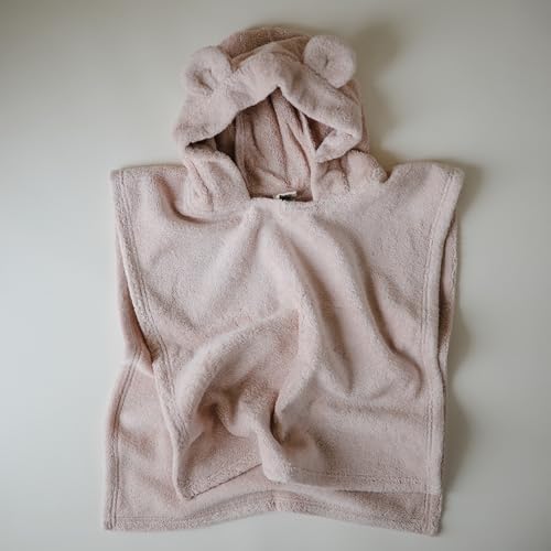 Mushie Poncho Towel for Toddlers and Kids Blush