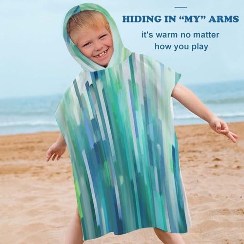 Kids Hooded Bath Towel with White Stripe Design