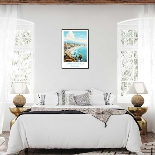 Santa Monica Coast Framed Poster 24x36in