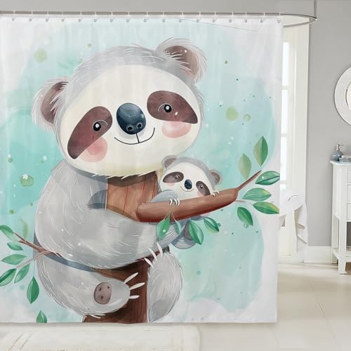 Feelyou Cute Koala Bath Curtain Set 72x72