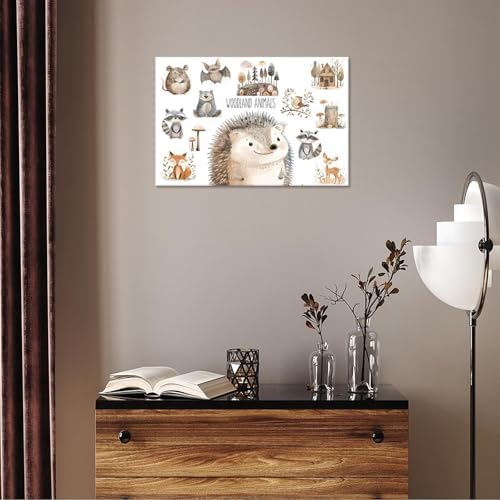 Woodland Animal Education Science Posters Framed 12x16in