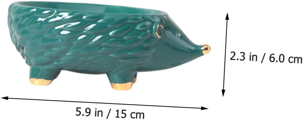 VOSAREA Ceramic Hedgehog Soap Holder Cute Cartoon Bathroom Accessory