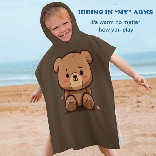 Kids Hooded Bath Towel with Cute Bear Design