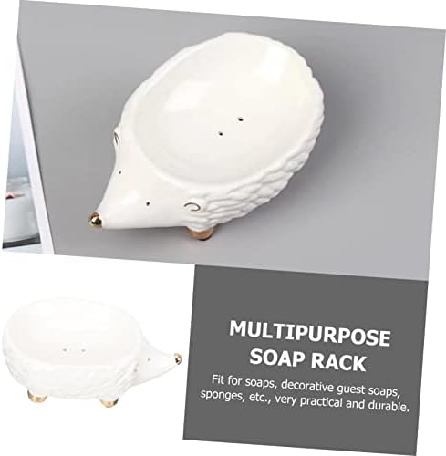 Ciieeo Hedgehog Shape Ceramic Soap Holder Bathroom Decor