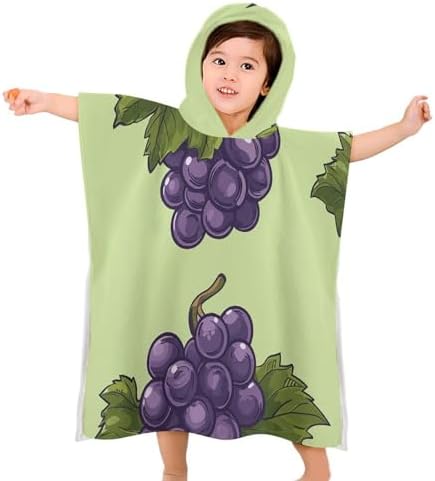 YTDRZ Kids Hooded Bath Towel with Grapes Print