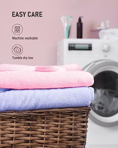 ZIONOR Hooded Bath Towel for Kids - Pink Bear