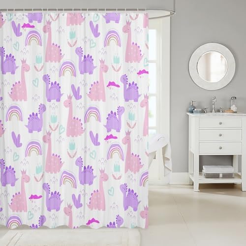Feelyou Cartoon Dino Bath Curtain Set