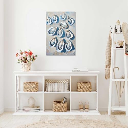 Retro Simple Oyster Poster 12x16in Framed
