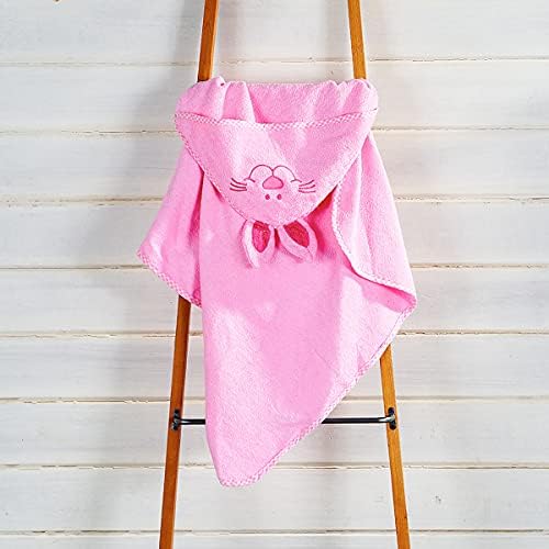 Lillian Vernon Pink Bunny Hooded Towel for Baby - 100 Cotton
