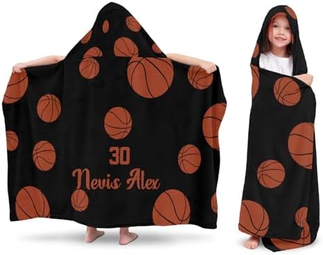 Deven Sport Basketball Personalized Hooded Bath Towel for Kids