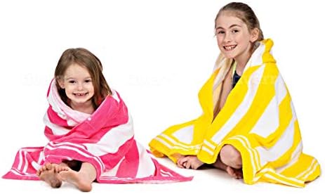 Premium Hooded Beach Towel for Kids 3-10 Starfish Pink