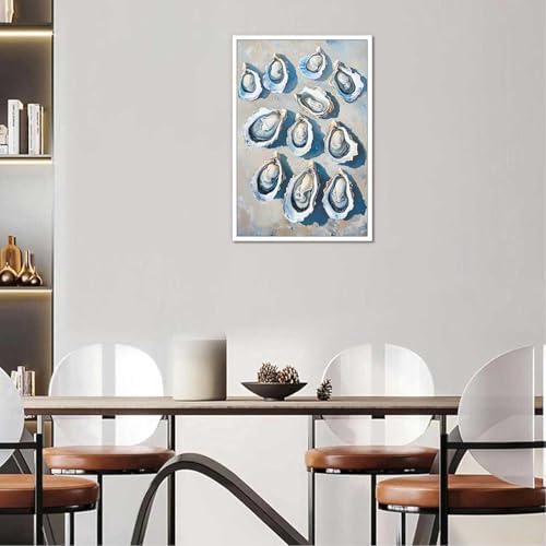 Retro Simple Oyster Poster 12x16in Unframed