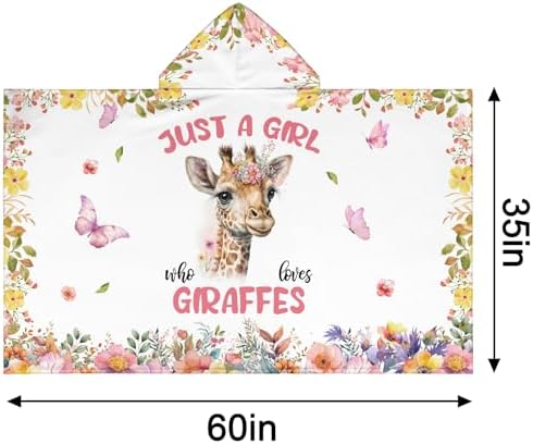Giraffe Hooded Bath Towels for Girls