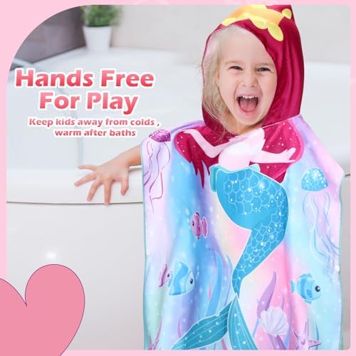 Oudain 6 Pcs Hooded Bath Towels for Kids 1