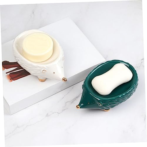 VOSAREA Ceramic Soap Stand Draining Holder for Bathroom Kitchen