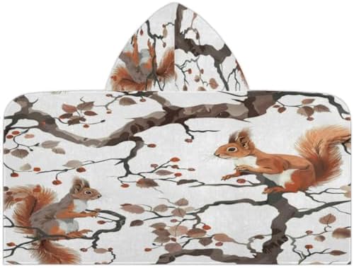 Squirrel Kids Hooded Beach Towel for Boys Girls