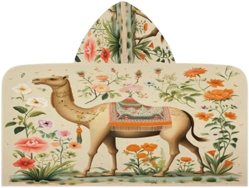 Piolysio Camel Hooded Towels for Kids