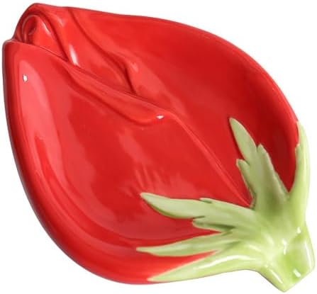 Ceramic Self Draining Soap Dish with Rose Design