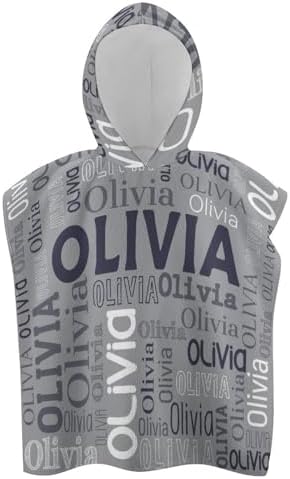 Husguciy Personalized Kids Hooded Bath Towel with Name