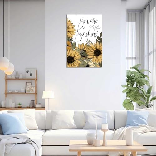 Sunflower Motivational Poster You Are My Sunshine 16x24 Framed Wall Art
