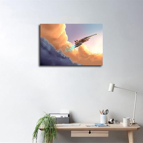 Normandy SR2-Mass Effect in The Clouds Canvas Poster
