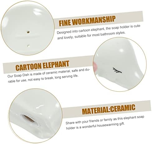 Ciieeo Ceramic Elephant Soap Holder with Drainage Holes