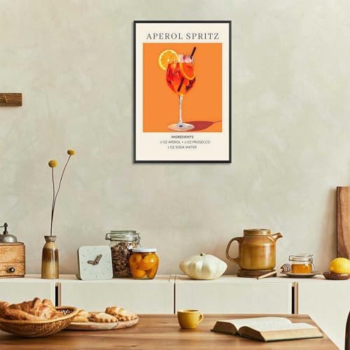 Vintage Cocktail Poster Framed 12x16in Wall Art
