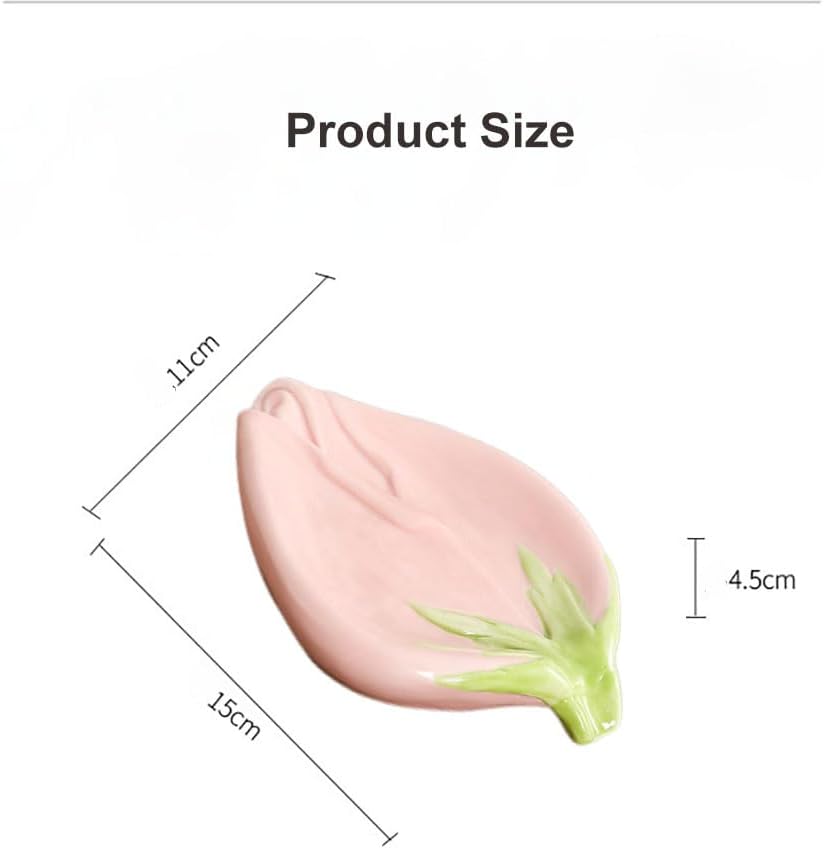 Ceramic Self Draining Soap Dish with Rose Design
