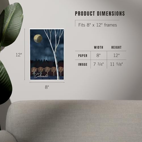 Lantern Press 8x12 Art Print Winter Night Sky