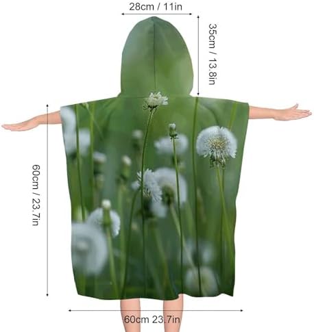Kids Bath Towel with Dandelions Print Hoodie