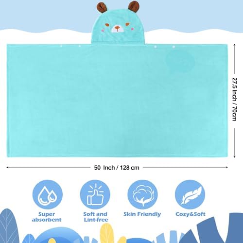 Moukeren 3 Pcs Hooded Towel for Kids