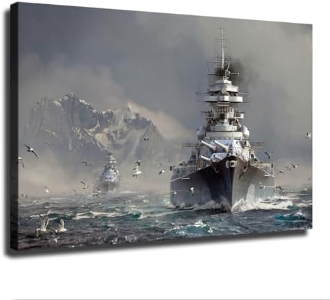 Bismarck Battleship Canvas Wall Art Poster Print