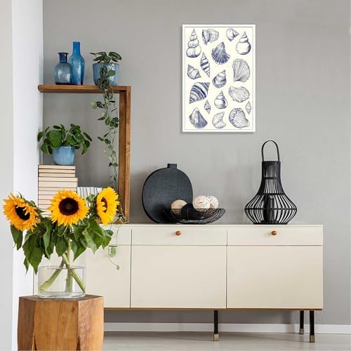 Retro Simple Shell Poster 12x16in Unframed