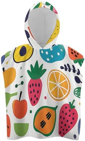 Kids Hooded Bath Towel with Fruit Print