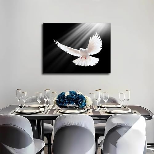 White Dove Holy Spirit Canvas Wall Art Poster Print