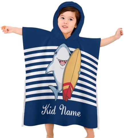 Custom Kids Beach Towel with Hood and Stripes