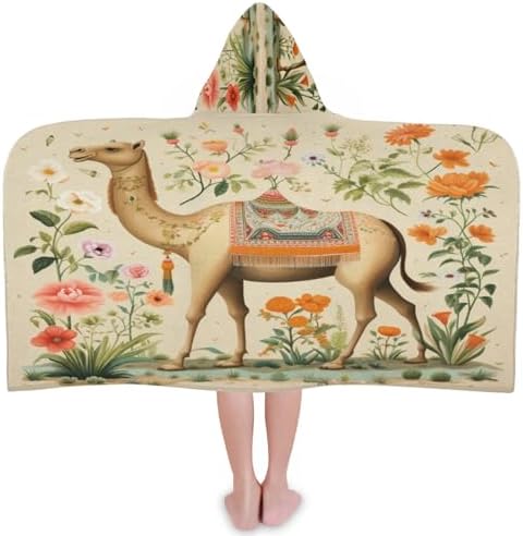 Piolysio Camel Hooded Towels for Kids